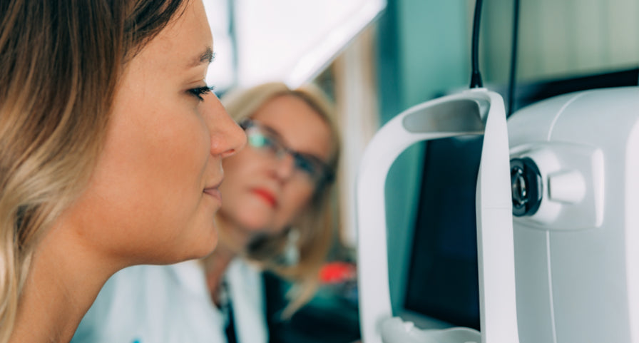 Woman having a eye examination